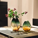 Axyaa Green Gradient Glass Vase for Creative Home Decor and Flower Arrangements
