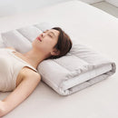 Axyaa Thicken 2 in 1 Pillow, Soft Grey Sleeping Cushion, Removable Cover, Comfortable Core