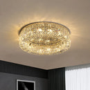 Axyaa Modern Gold Crystal LED Chandelier for Living Room Decor and Lighting