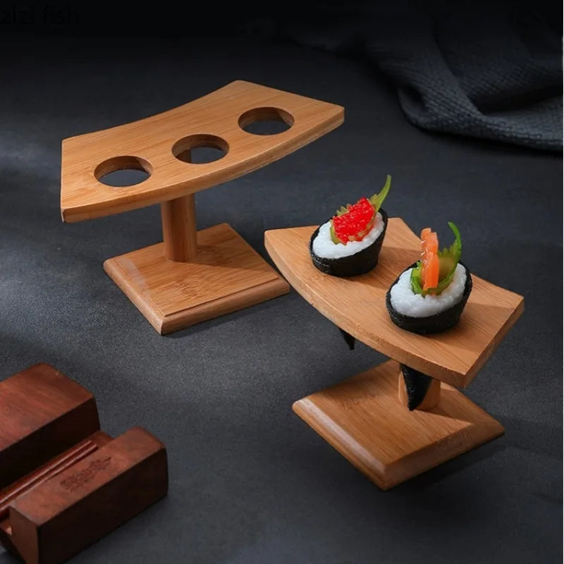 Axya Bamboo Dessert Rack Sushi Plate Hand Roll Ice Cream Stands Display Snack Plates