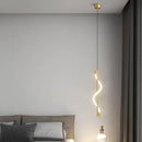 Axyaa Spiral Pendant Lamps: Luxury Copper Dimmable LED Hanging Lights for Bedroom and Living Room