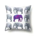 Axyaa Elephant Pattern Polyester Cushion Cover 45x45cm Home Decor Square Pillowcase