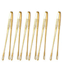 Axyaa Stainless Steel BBQ Grill Tongs Set - 6pcs Kitchen Cooking Utensils