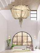 Axyaa Modern Tassels Chandelier | Iron Chain Hanging Light for Home LED
