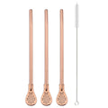 Stainless Steel Bent Straws Set with Brush - Axyaa Cocktail Party Accessories