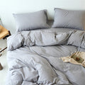 Axyaa Washed Cotton Duvet Cover Set - Blue, Soft, Breathable, Four Season Bed Linens