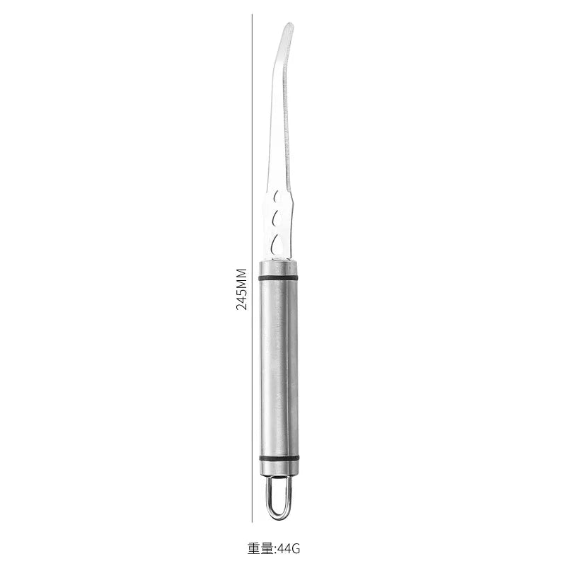 Axyaa Stainless Steel Orange Peeler Knife with Long Handle - Double-sided Blade Cutter