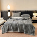 Axyaa Flannel Fleece Grid Pattern Throw Blanket - Luxe Nap, Bed, or Sofa Cover