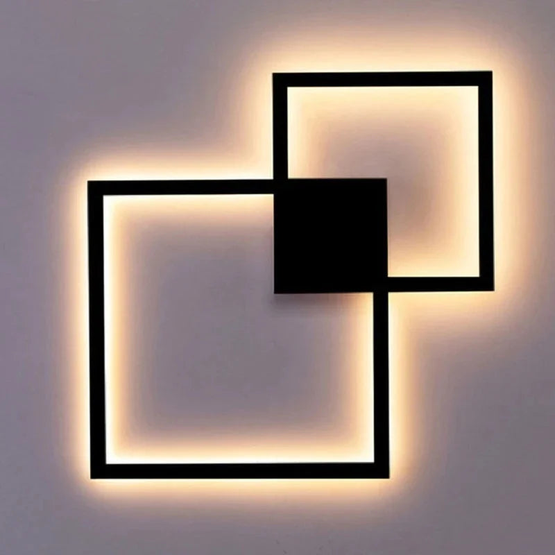 Axyaa Dimmable LED Square Wall Sconce Black White Metal Indoor Lighting