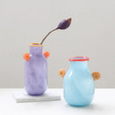 Axyaa Glass Vase with Candy Handle for Home Decoration