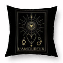 Axyaa Tarot Black Pillowcase 45x45cm for Home Decor and Living Room