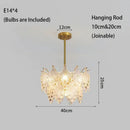 Axyaa French Cream Glass Chandelier Modern Minimalist Art for Living Room