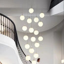 Axya Nordic Glass Ball LED Pendant Lights - Ceiling Chandelier for Home Decor