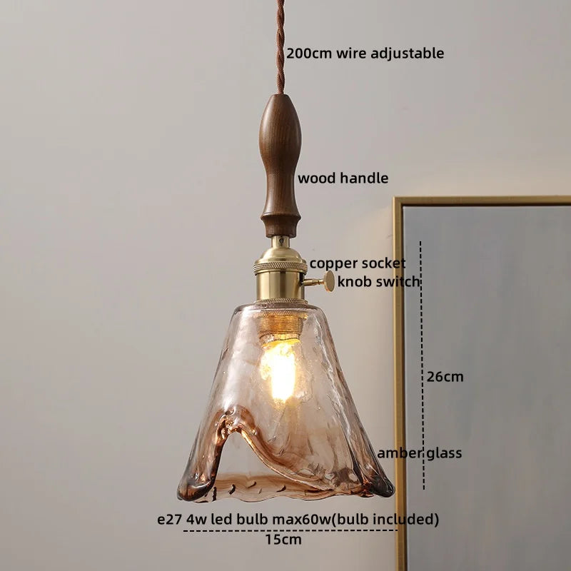 Axyaa Fabric Copper LED Pendant Lights, E14 Nordic Hanging Lamp for Home Decor