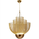 Axyaa Geometric Metal Grid LED Chandelier Pendant Light Iron Designer LOFT Lamp