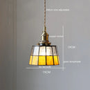 Axyaa Vintage LED Pendant Light with Wood, Copper & Glass Lampshade