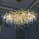 Axyaa Luxury Crystal Chandelier: Elegant Villa Pendant Lamp for Modern Living Décor