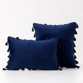 Black Tassel Pillowcases by Axyaa - Velvet Holiday Home Decoration Gift
