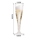 Axyaa Glitter Champagne Flutes: 5oz Reusable Plastic Stemmed Wine Cups