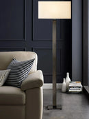 Axyaa Brass Fabric Floor Lamp, LED 3000K Standing Light for Living Room Office
