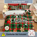 Axyaa Christmas Tree Snowflake Print Duvet Cover Set for Bedroom Decor