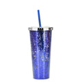 Axyaa Glitter Double Layer Sippy Cup, Large Capacity Reusable Coffee Milk Tea Cup
