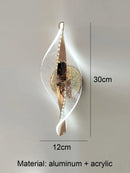 Axyaa Clear Pattern Acrylic Wall Light in Gold/Black for Bedside, Back, Hallway