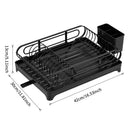 Axyaa Kitchen Countertop Storage Rack: Dish, Cutlery, Draining Tray, Knife, Fork, Cup Holder