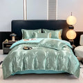 Axyaa High-Count Silky AB Jacquard European Four-Piece Bed Sheet