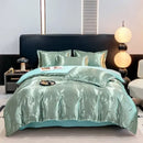 Axyaa High-Count Silky AB Jacquard European Four-Piece Bed Sheet