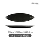 Axyaa Ceramic Dessert Plate: Solid Color Long Strip Plate