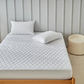 Axyaa Waterproof Quilted Mattress Protector in White - Single/Double/140/160 Sizes