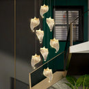 Axyaa LED Chandelier: Stylish Staircase and Ceiling Pendant Lighting for Living and Dining Rooms