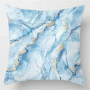 Axyaa Blue Geometric Marble Pillow Cover - Decorative Throw Cushion Case