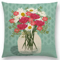 Axyaa Bird-Floral Teacup & Lepidoptera Cushion Cover for Decor & Sofa