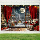 Axyaa Winter Night Santa Claus Tapestry Home Decoration