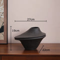 Axyaa Black White Color Block Ceramic Vase Gold Plant Pot Room Decor Aesthetic