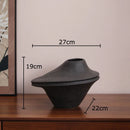 Axyaa Black White Color Block Ceramic Vase Gold Plant Pot Room Decor Aesthetic