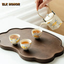 Axyaa Solid Wood Tea Tray for Serving Desserts and Coffee