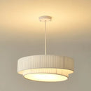 Axyaa Modern Creamy Style Chandelier - Nordic Bedroom Pendant Lights with LED Fabric Shade