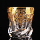 Axya Palace Crystal Glass Beer Mug with Gold Line - Large Juice Whiskey Wine Cup