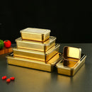 Axya Golden Square Plate Set with Mesh Net - 304 Stainless Steel