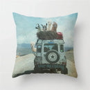 Axyaa Mint Green Geometric Animal Print Pillowcase for Home and Office Decor