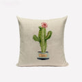 Axyaa Nordic Cactus Pillowcase 45*45cm Beige Fur Linen Cushion Cover