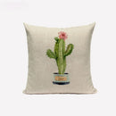 Axyaa Nordic Cactus Pillowcase 45*45cm Beige Fur Linen Cushion Cover