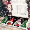 Axyaa Christmas Home Decoration Door Mat with Santa Snowman Tree Print