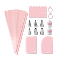 Axyaa Stainless Steel Nozzle Set for Baking - 15PCS Flower Bag Cream Spatula