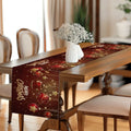 Axyaa Christmas Table Runner Decor - Balls and Stars Design