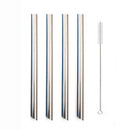 Axyaa Stainless Steel Milkshake Straws Set of 5 with Cleaning Brush