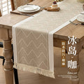 Axyaa Grey Coffee Zigzag Wreath Table Runner 13.7x72"